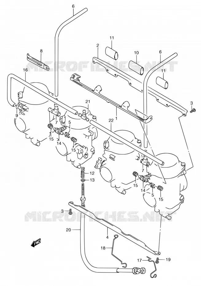 PIECES EXTERNES CARBURATEUR Suzuki MOTO 750 GSX-F 1990  GSX750FL(E02)