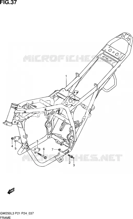 CADRE Suzuki MOTO 250 INAZUMA 2013  GW250 L3 (P21)