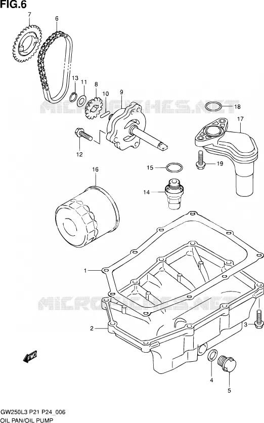 CARTER INFERIEUR - POMPE A HUILE Suzuki MOTO 250 INAZUMA 2013  GW250 L3 (P21)