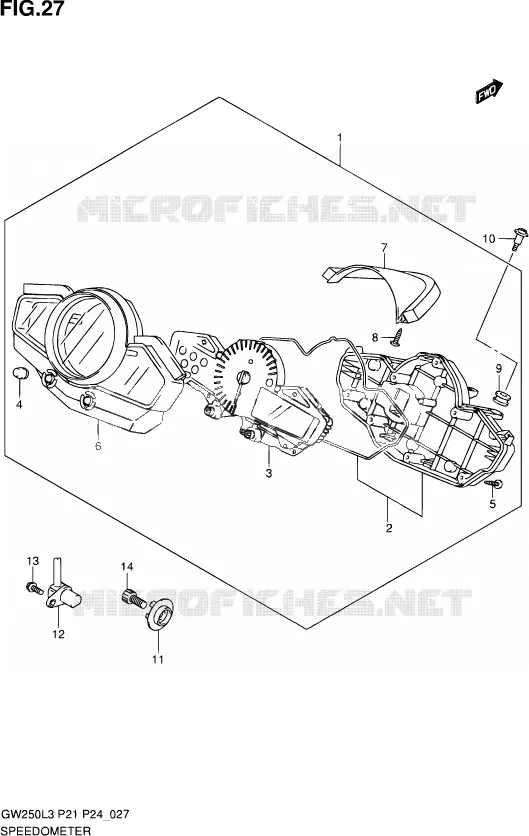 COMPTEUR Suzuki MOTO 250 INAZUMA 2013  GW250 L3 (P21)