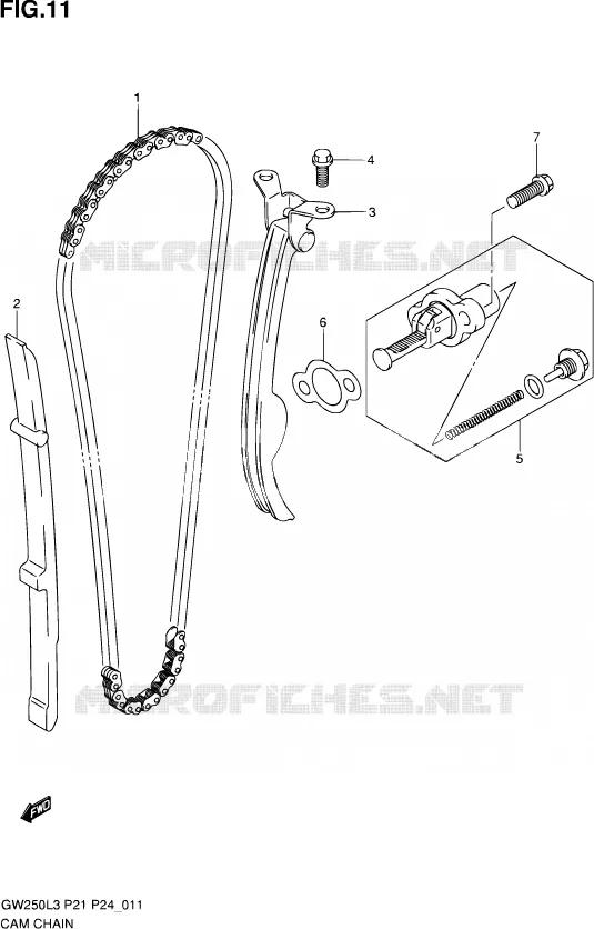 DISTRIBUTION Suzuki MOTO 250 INAZUMA 2012  GW250 L3 (P21)