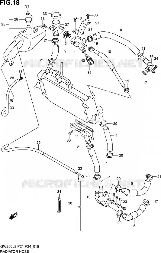 DURITE DE RADIATEUR Suzuki MOTO 250 INAZUMA 2014  GW250 L3 (P21)