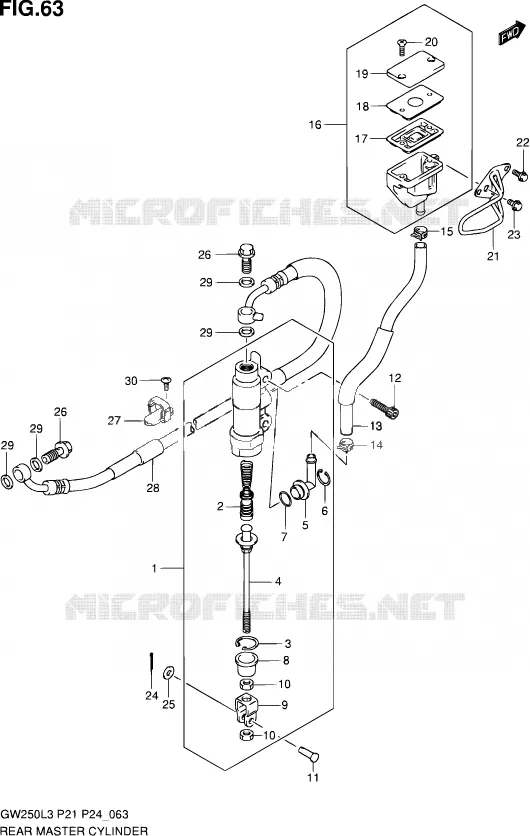 MAITRE CYLINDRE ARRIERE Suzuki MOTO 250 INAZUMA 2013  GW250 L3 (P21)