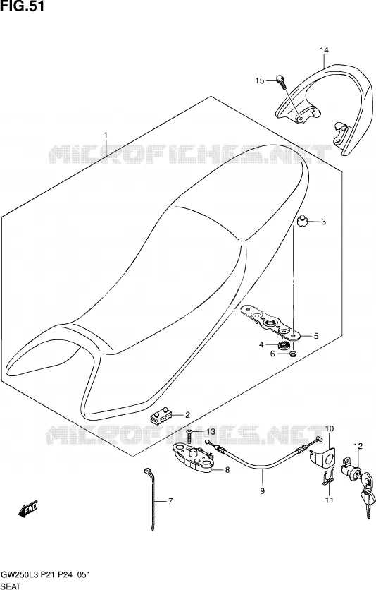 SELLE Suzuki MOTO 250 INAZUMA 2015  GW250 L3 (P21)