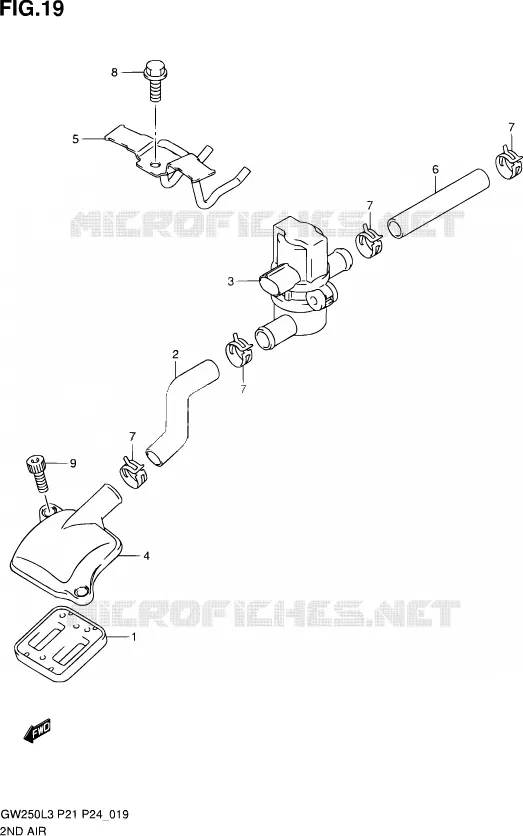 SYSTEME RECYCLAGE GAZ ECHAPPEMENT Suzuki MOTO 250 INAZUMA 2016  GW250 L3 (P21)