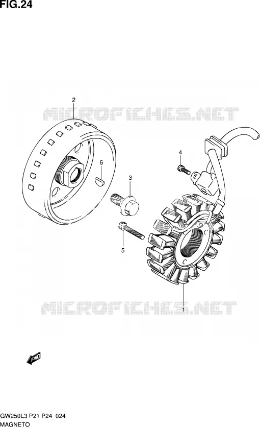 ALLUMAGE ROTOR - STATOR Suzuki MOTO 250 INAZUMA 2013  GW250 L3 (P24)