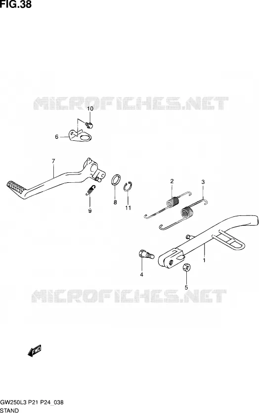 BEQUILLE Suzuki MOTO 250 INAZUMA 2013  GW250 L3 (P24)