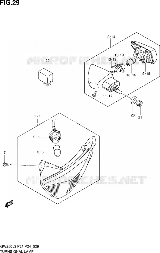 CLIGNOTANTS Suzuki MOTO 250 INAZUMA 2013  GW250 L3 (P24)