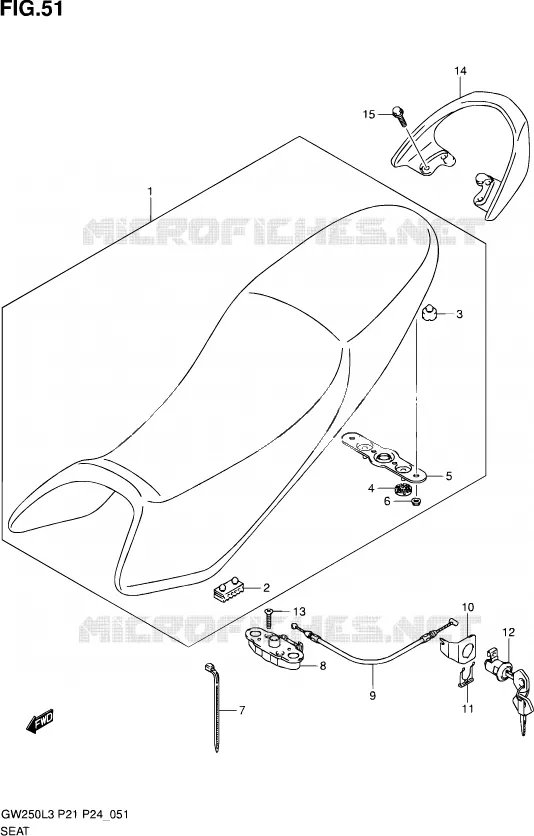 SELLE Suzuki MOTO 250 INAZUMA 2013  GW250 L3 (P24)