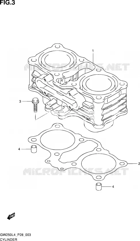 CYLINDRE Suzuki MOTO 250 INAZUMA 2014  GW250 L4 (P28)