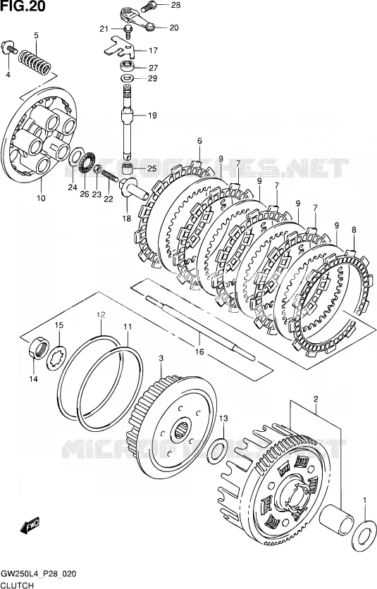 EMBRAYAGE Suzuki MOTO 250 INAZUMA 2014  GW250 L4 (P28)