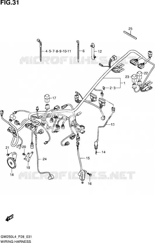 FAISCEAU ELECTRIQUE Suzuki MOTO 250 INAZUMA 2014  GW250 L4 (P28)
