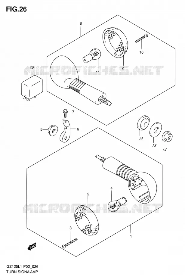 CLIGNOTANTS Suzuki MOTO 125 MARAUDER 2011  GZ125L1(E02)