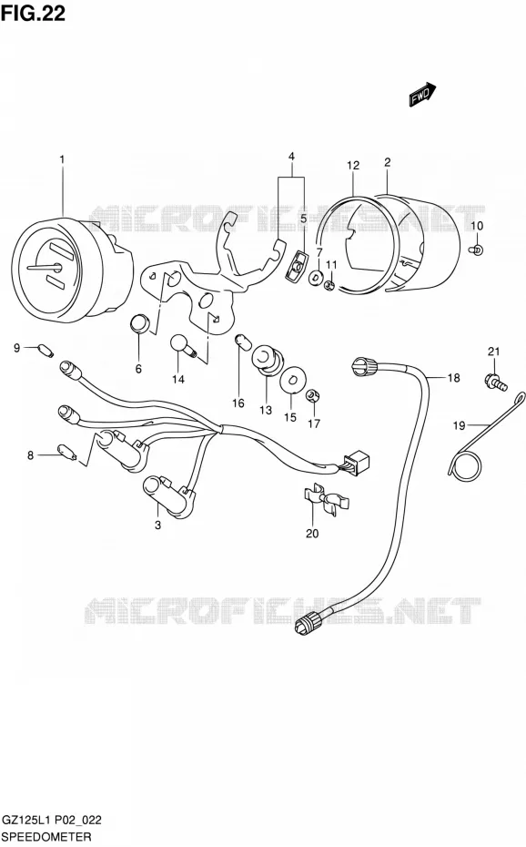 COMPTEUR (MODEL P02) Suzuki MOTO 125 MARAUDER 2011  GZ125L1(E19)