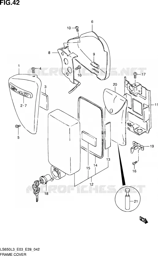 CARENAGES ARRIERE Suzuki MOTO 650 SAVAGE 2013  LS650 L3
