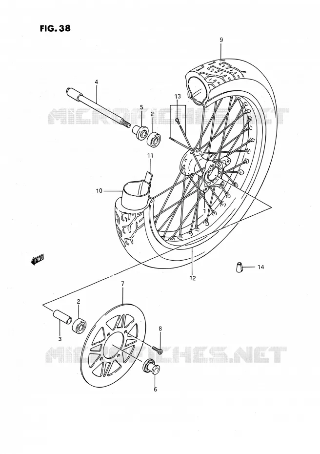 ROUE AVANT Suzuki MOTO 650 SAVAGE 1990  LS650PL(E24)