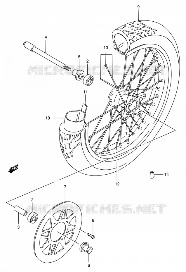 ROUE AVANT Suzuki MOTO 650 SAVAGE 1999  LS650PX(E22)