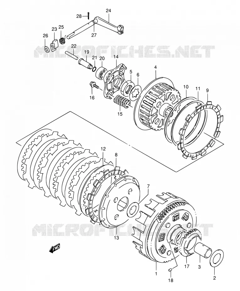 EMBRAYAGE Suzuki MOTO 650 BOULEVARD 2000  LS650P Y (E03,E28,E33)