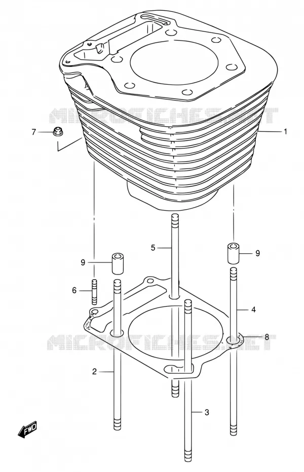 CYLINDRE Suzuki MOTO 650 SAVAGE 2002  LS650PK2(E22)