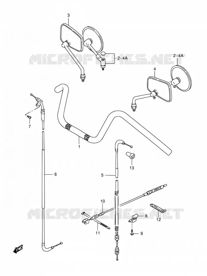 GUIDON - CABLES Suzuki MOTO 650 SAVAGE 2003  LS650PK3(E22)