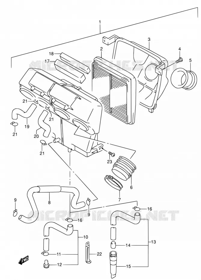 FILTRE A AIR Suzuki MOTO 600 RF 1993  RF600RP/RF600RUP