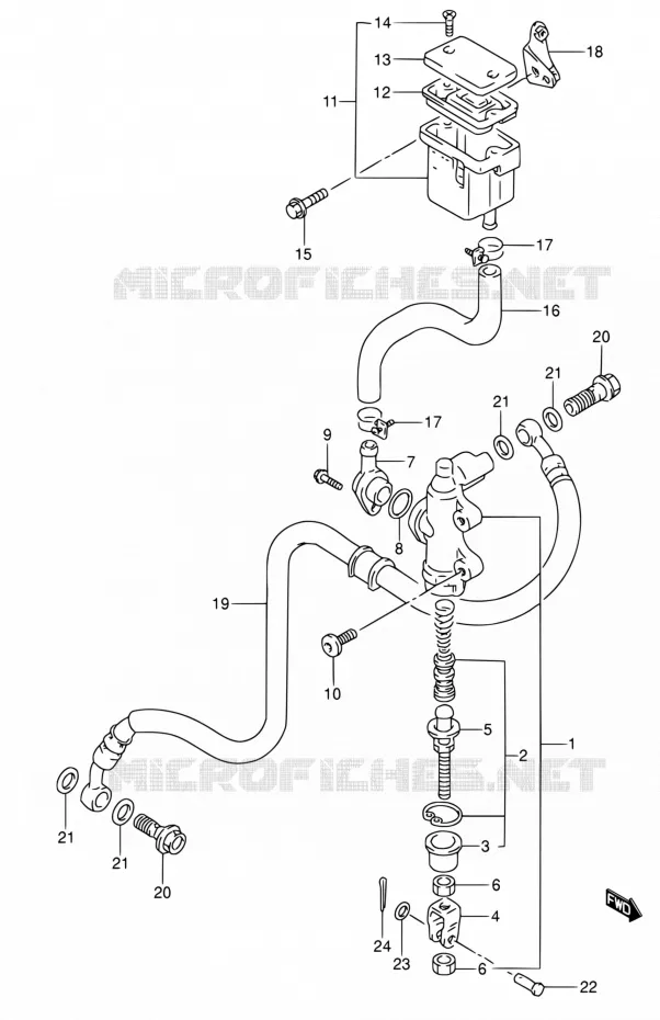MAITRE CYLINDRE ARRIERE Suzuki MOTO 600 RF 1993  RF600RP/RF600RUP