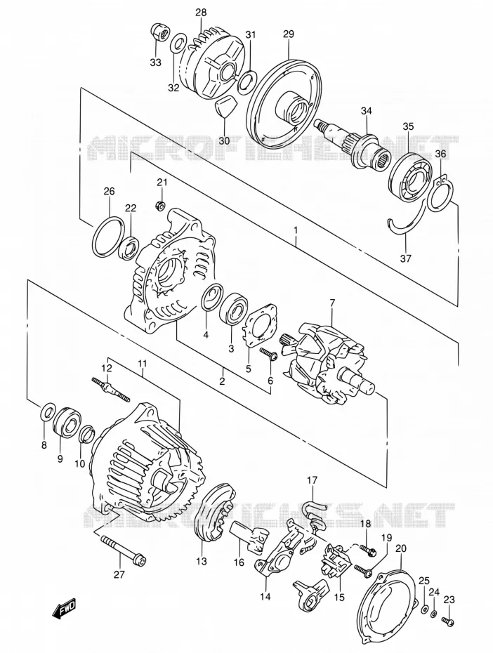 ALTERNATEUR (MODELE P/R) Suzuki MOTO 600 RF 1994  RF600RR/RF600RUR