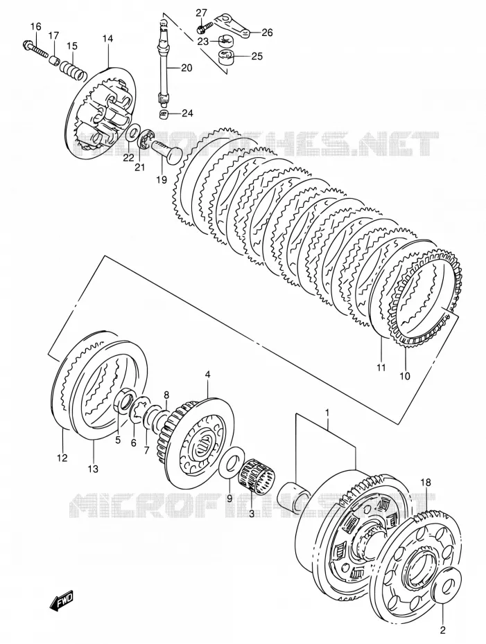 EMBRAYAGE (MODELE P/R) Suzuki MOTO 600 RF 1994  RF600RR/RF600RUR