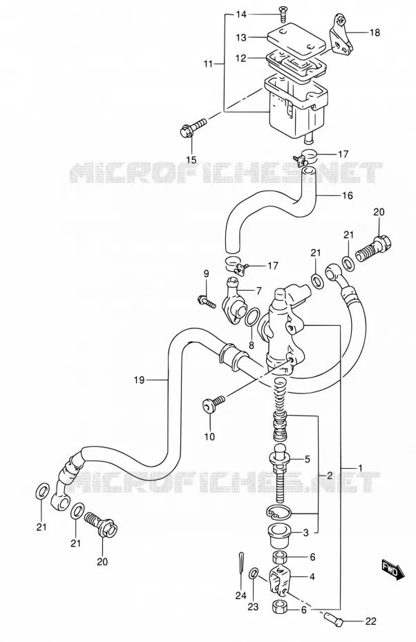 MAITRE CYLINDRE ARRIERE Suzuki MOTO 600 RF 1994  RF600RR/RF600RUR
