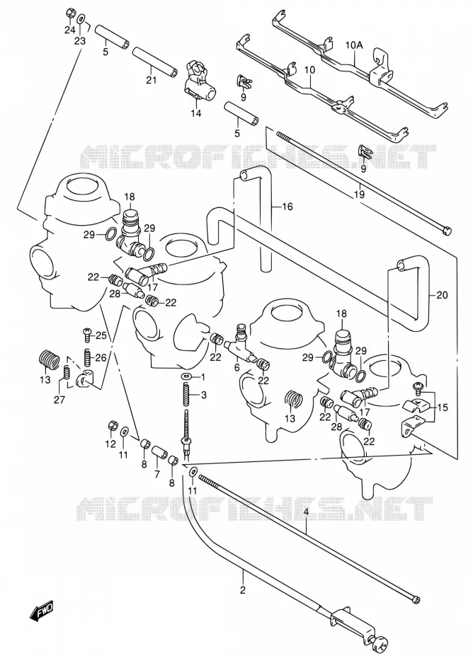 PIECES EXTERNES CARBURATEUR (MODELE P/R) Suzuki MOTO 600 RF 1994  RF600RR/RF600RUR