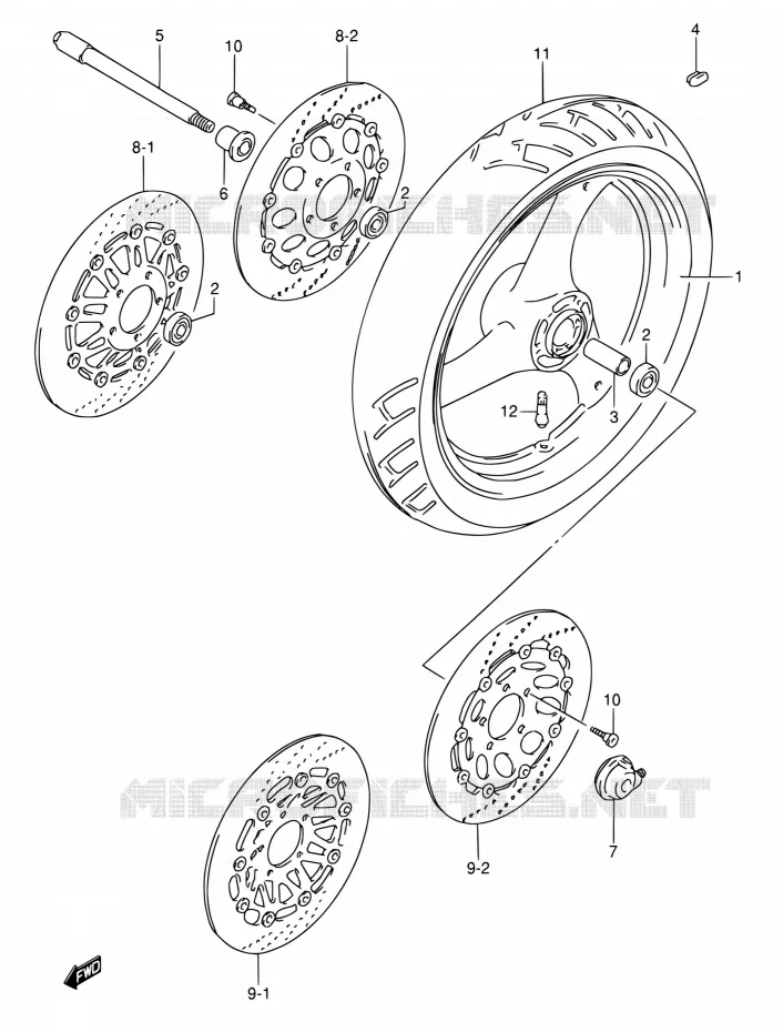 ROUE AVANT (MODELE P/R) Suzuki MOTO 600 RF 1994  RF600RR/RF600RUR