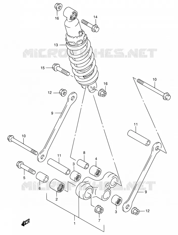 BIELLETTE D'AMORTISSEUR Suzuki MOTO 125 RG 1994  RG125FU R