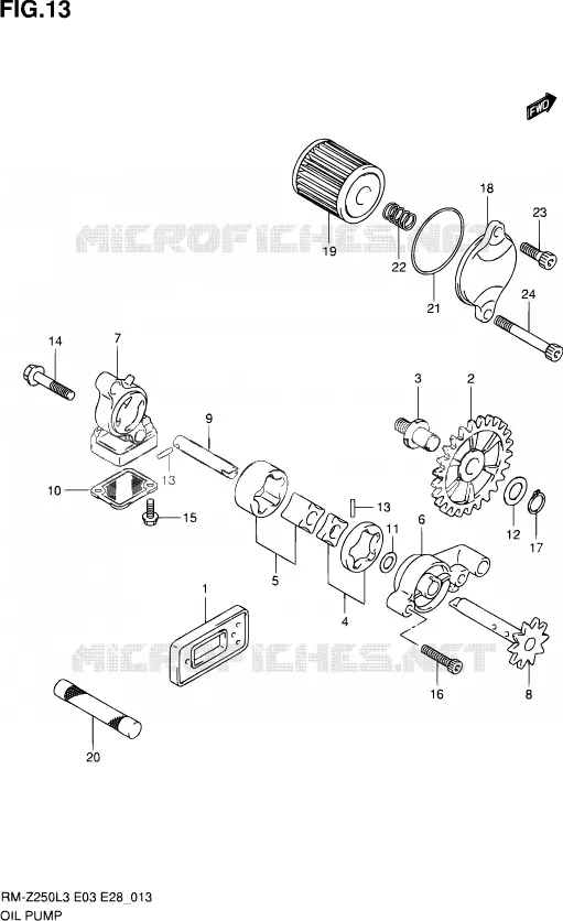 POMPE A HUILE Suzuki MOTO 250 RM-Z 2013  RM-Z250 L3 (E03,E28,E33)