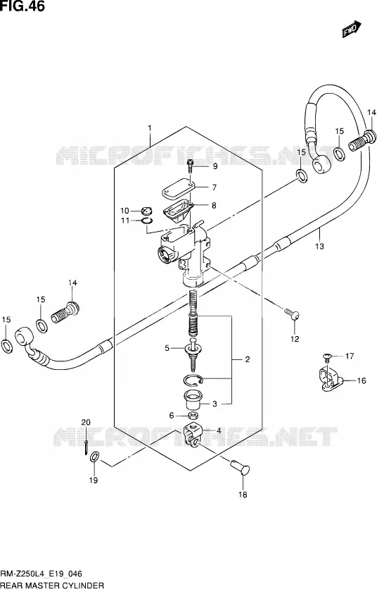 MAITRE CYLINDRE ARRIERE Suzuki MOTO 250 RM-Z 2014  RM-Z250 L4 (E19)