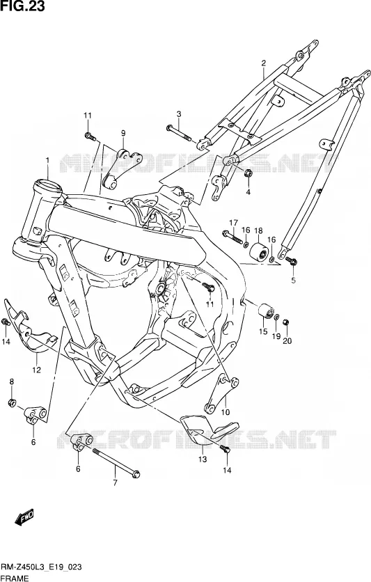 CADRE Suzuki MOTO 450 RM-Z 2013  RM-Z450 L3 (E19)