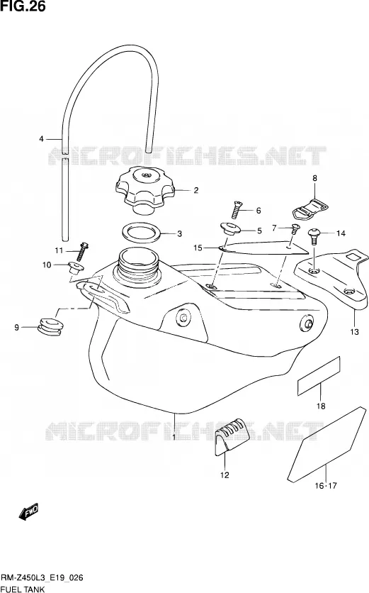 RESERVOIR D'ESSENCE Suzuki MOTO 450 RM-Z 2012  RM-Z450 L3 (E19)