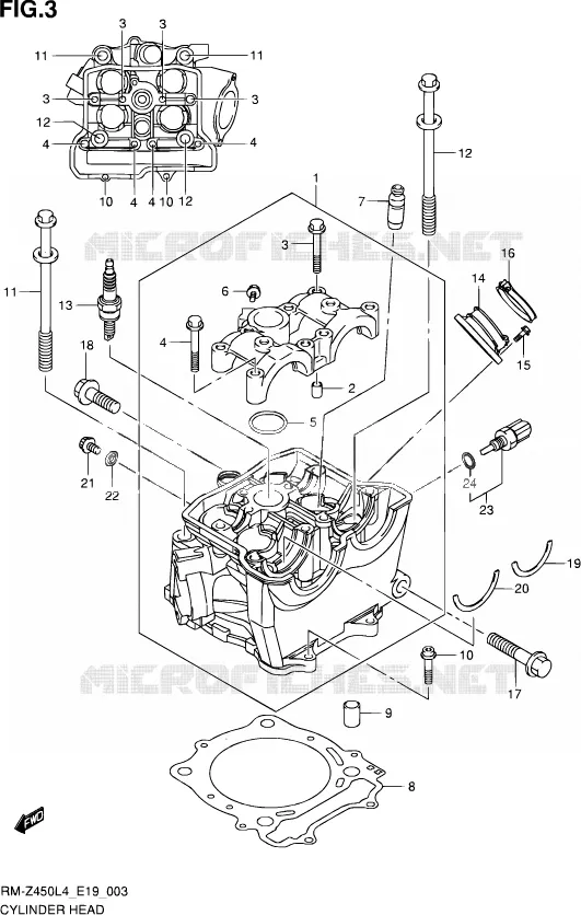 CULASSE Suzuki MOTO 450 RM-Z 2015  RM-Z450 L4 (E19)