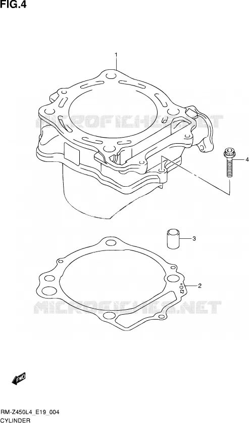 CYLINDRE Suzuki MOTO 450 RM-Z 2015  RM-Z450 L4 (E19)