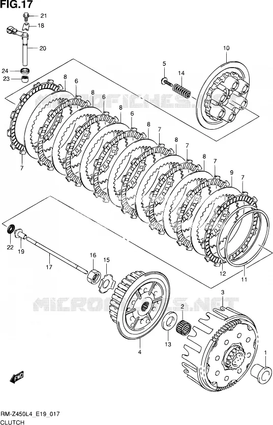 EMBRAYAGE Suzuki MOTO 450 RM-Z 2015  RM-Z450 L4 (E19)