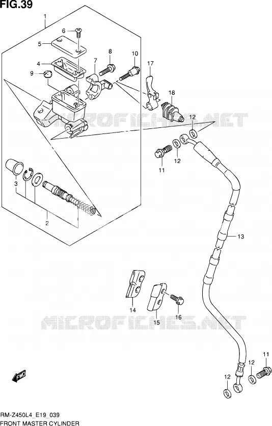 MAITRE CYLINDRE AVANT Suzuki MOTO 450 RM-Z 2015  RM-Z450 L4 (E19)
