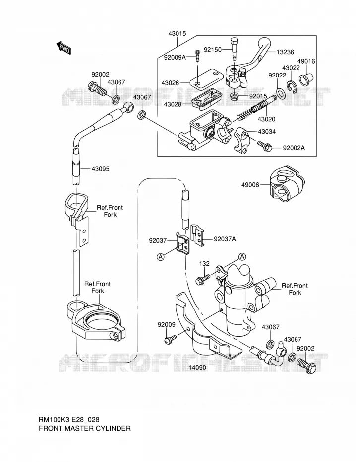 MAITRE CYLINDRE AVANT Suzuki MOTO 100 RM 2004  RM100K4(E28)