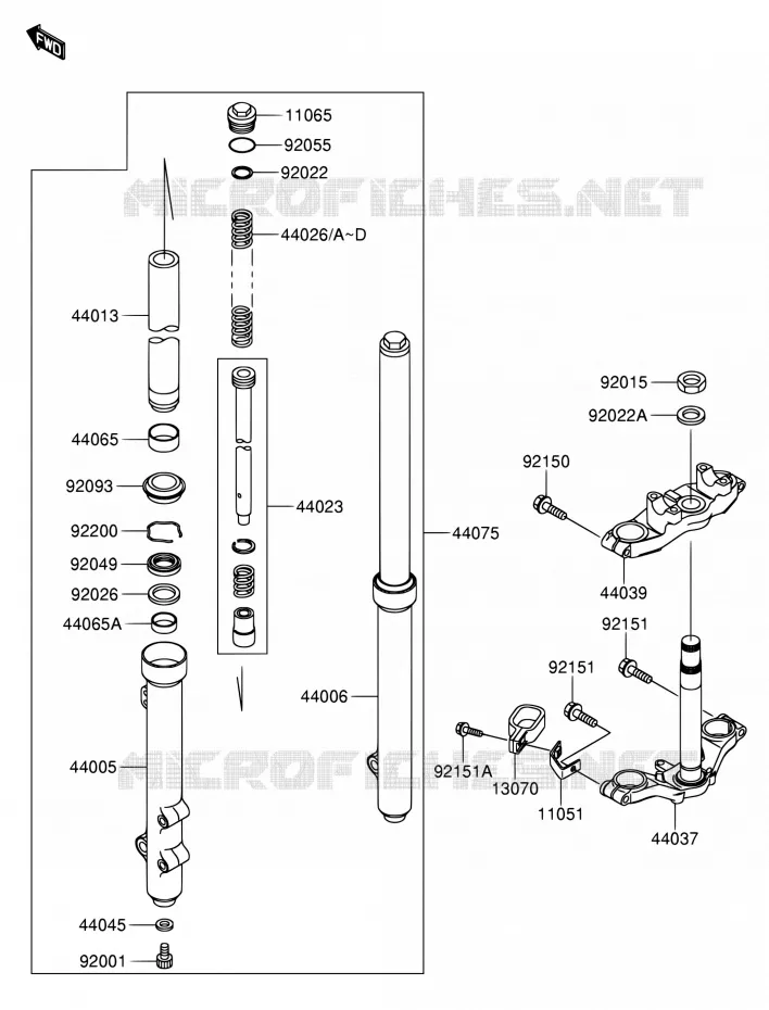 FOURCHE AVANT Suzuki MOTO 65 RM 2003  RM65K3(E03)