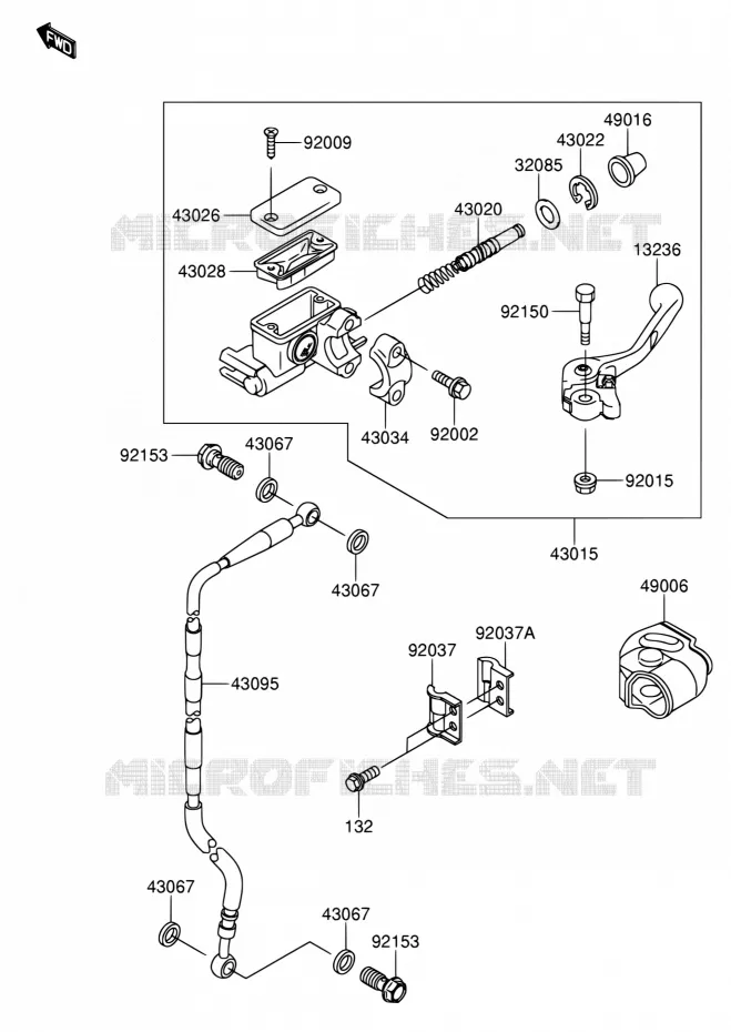 MAITRE CYLINDRE AVANT Suzuki MOTO 65 RM 2004  RM65K4(E03)