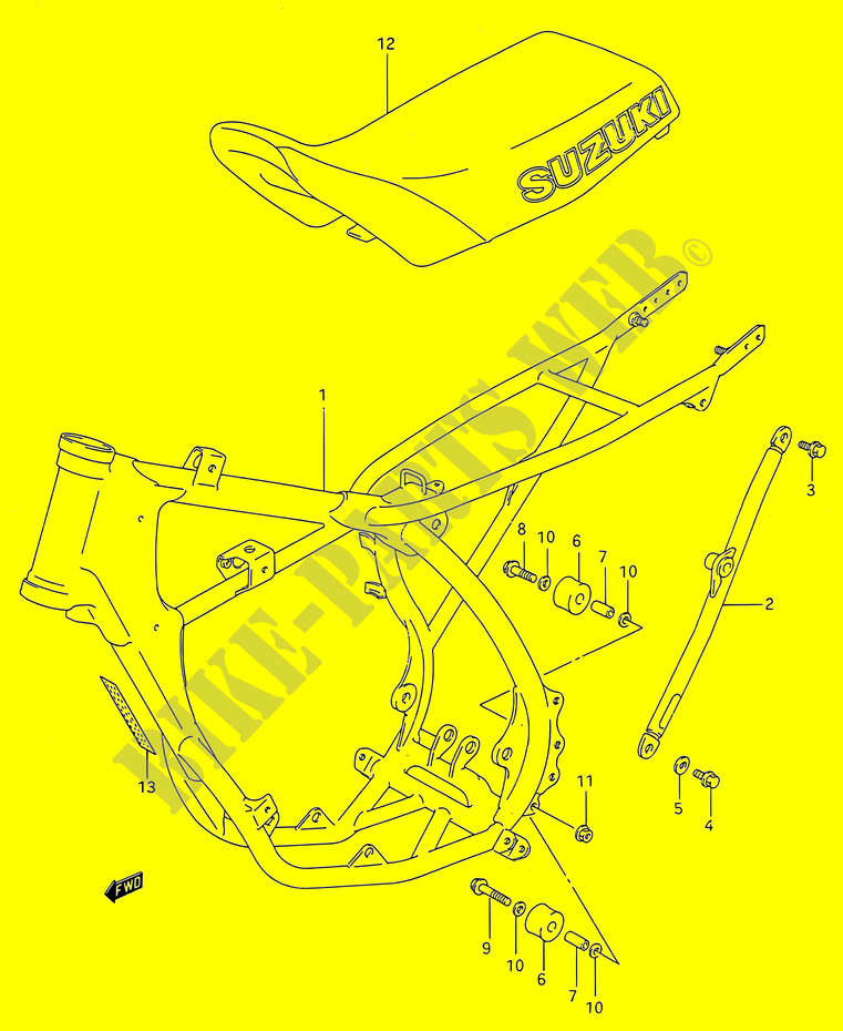 CADRE   SELLE (MODELE P/R/S) pour Suzuki RM 80 1995