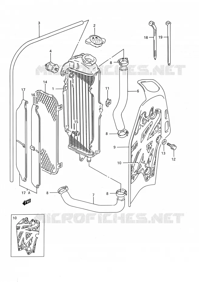 RADIATEUR (MODELE R/S) Suzuki MOTO 80 RM 1995  RM80 S (E03,E28,E33)