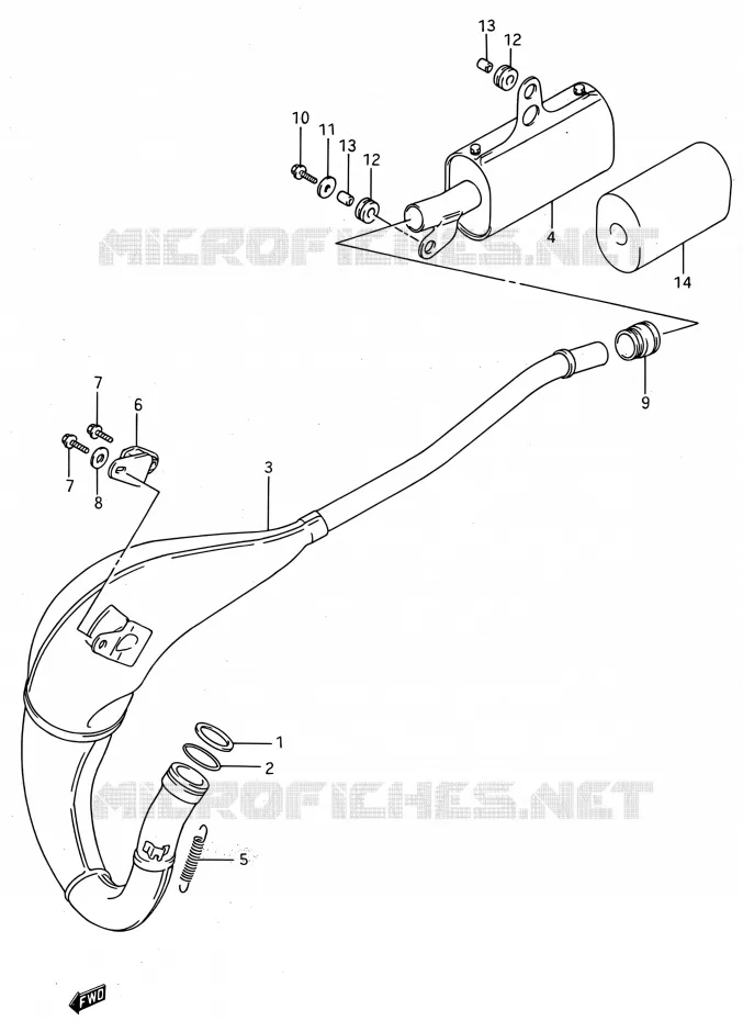 SILENCIEUX (MODELE K/L/M/N/P/R/S) Suzuki MOTO 80 RM 1995  RM80 S (E03,E28,E33)