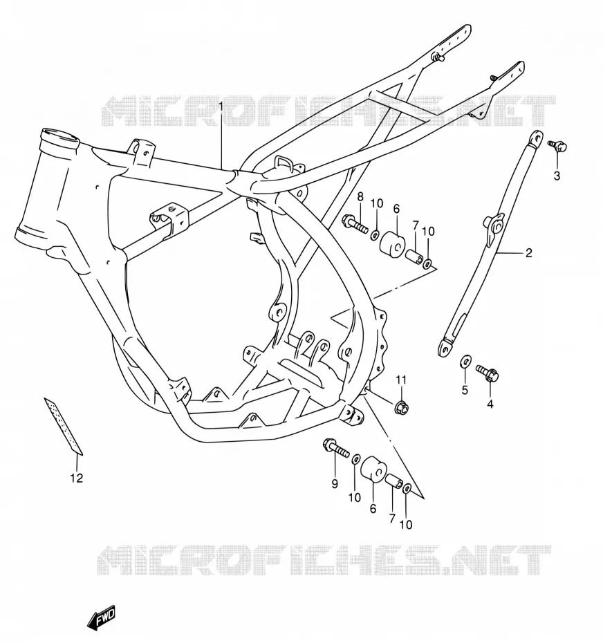 CADRE Suzuki MOTO 80 RM 1999  RM80 X (E03,E28,E33)