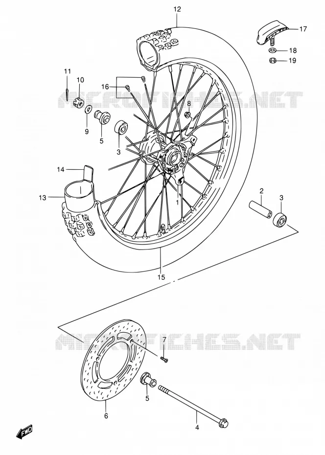 ROUE AVANT Suzuki MOTO 80 RM 1999  RM80 X (E03,E28,E33)