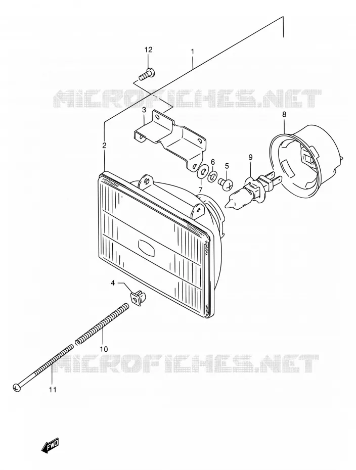 PHARE Suzuki MOTO 250 RMX 1998  RMX250 W (E01,P37)