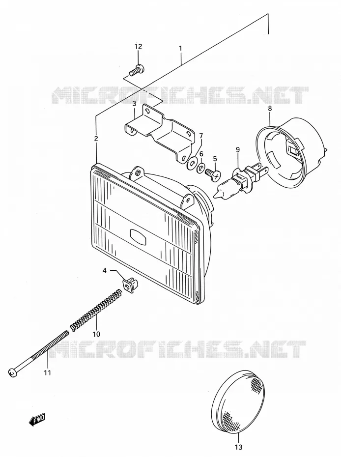 PHARE Suzuki MOTO 250 RMX 1990  RMX250 L (E03,E28,E33)